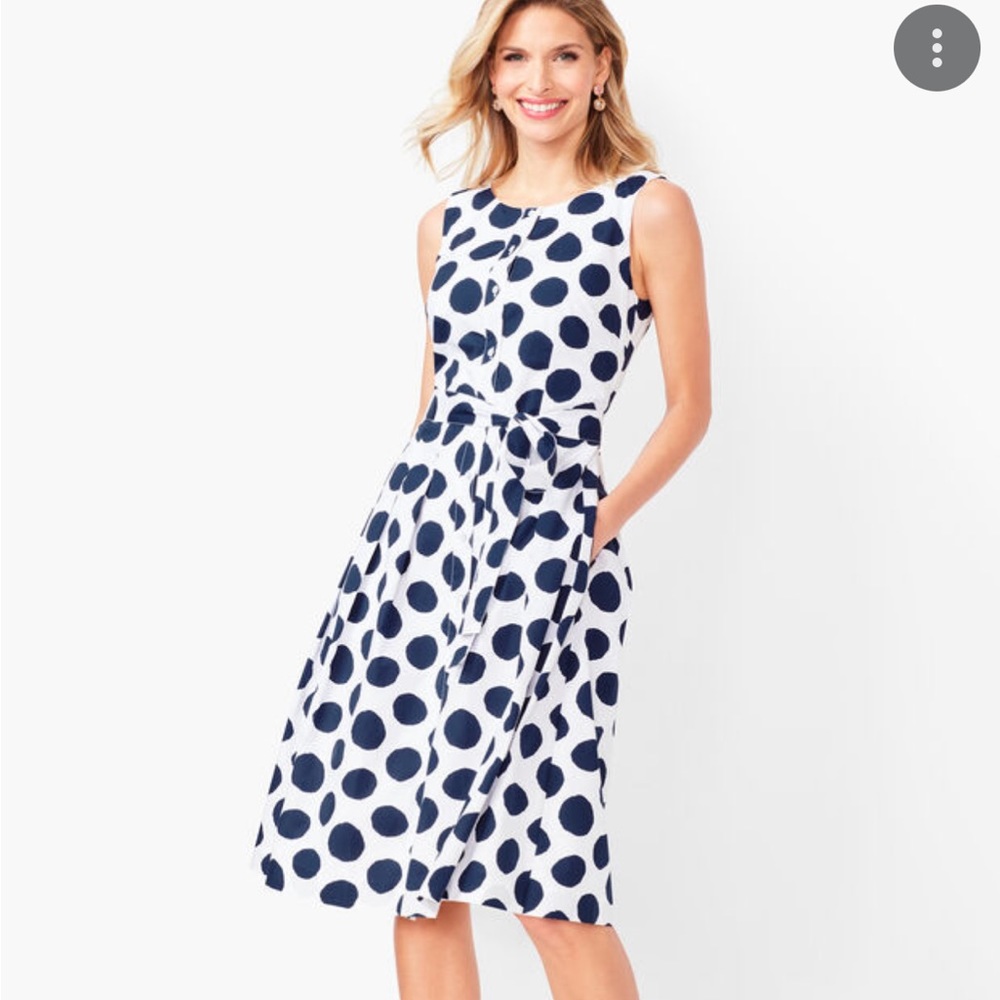 NWT Talbots dot poplin shirt dress